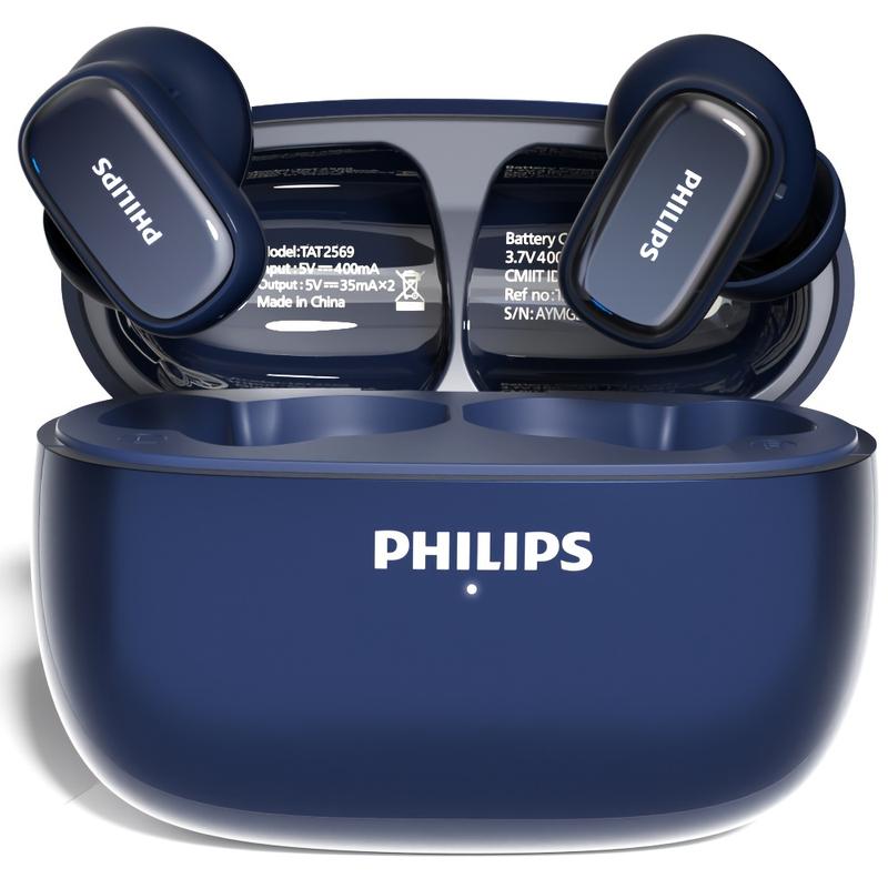 Philips Tat2569 Wireless Earphones, Fast Charging & Long Battery Life, Bluetooth-compatible Headphones for Music, Calls, Travel, Genuine Product