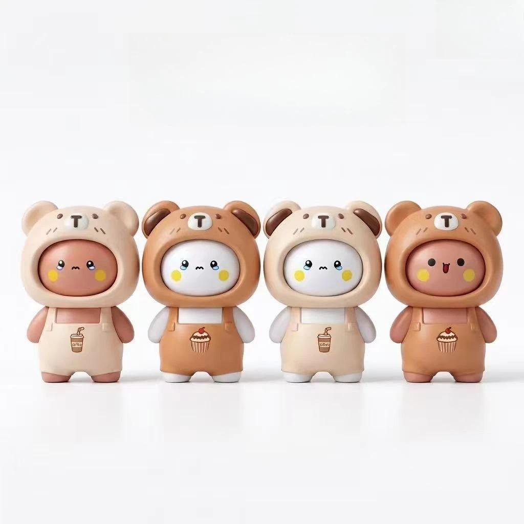 Original Bubu Dudu Change Face Figure Toy Keychain Pendant Doll Panda Bear Anime Figures Ornament Bag Decoration Gift