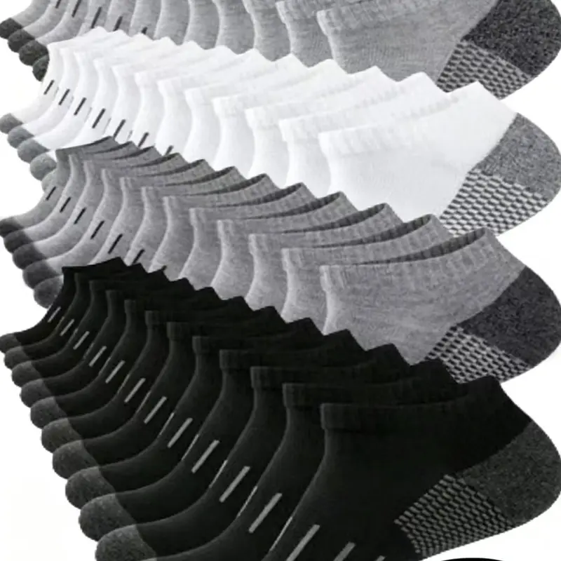 Men's Low-Cut Sport Socks, Breathable & High Elastic, Comfortable Anti-Odor Antibacterial Socks for Outdoor Running, Sports Athletic Socks