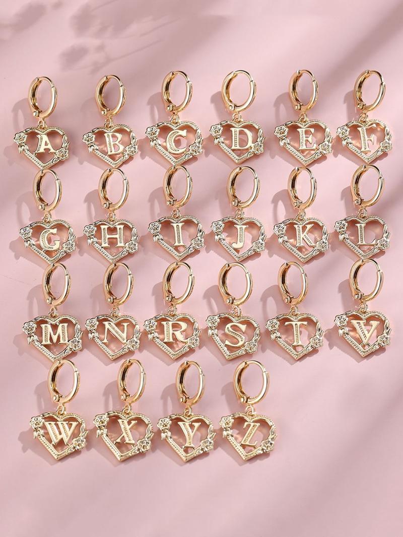 Fashionable Love Heart & Flower Charms Design Dangle Earrings, Elegant Minimalist Classic Style Earrings, Trendy All-match & Exquisite Cute Fashion Jewelry Party Girl Accessories for Birthday Gift, Earring Stacking Set, Jewelry Gifts Fashionable Love Heart & Flower Charms Design Dangle Earrings, Elegant Minimalist Classic Style Earrings, Trendy All-match & Exquisite Cute Fashion Jewelry Party Girl Accessories for Birthday Gift, Earring Stacking Set, Jewelry Gifts