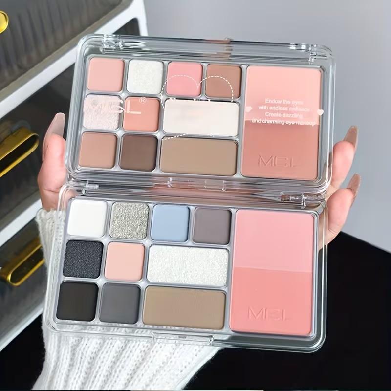 Mgl Bangran Qingxin Dong Twelve-Color Eyeshadow Palette, Multi-Color Series for Daily Light Makeup, Contouring, and Blush, Three-In-One