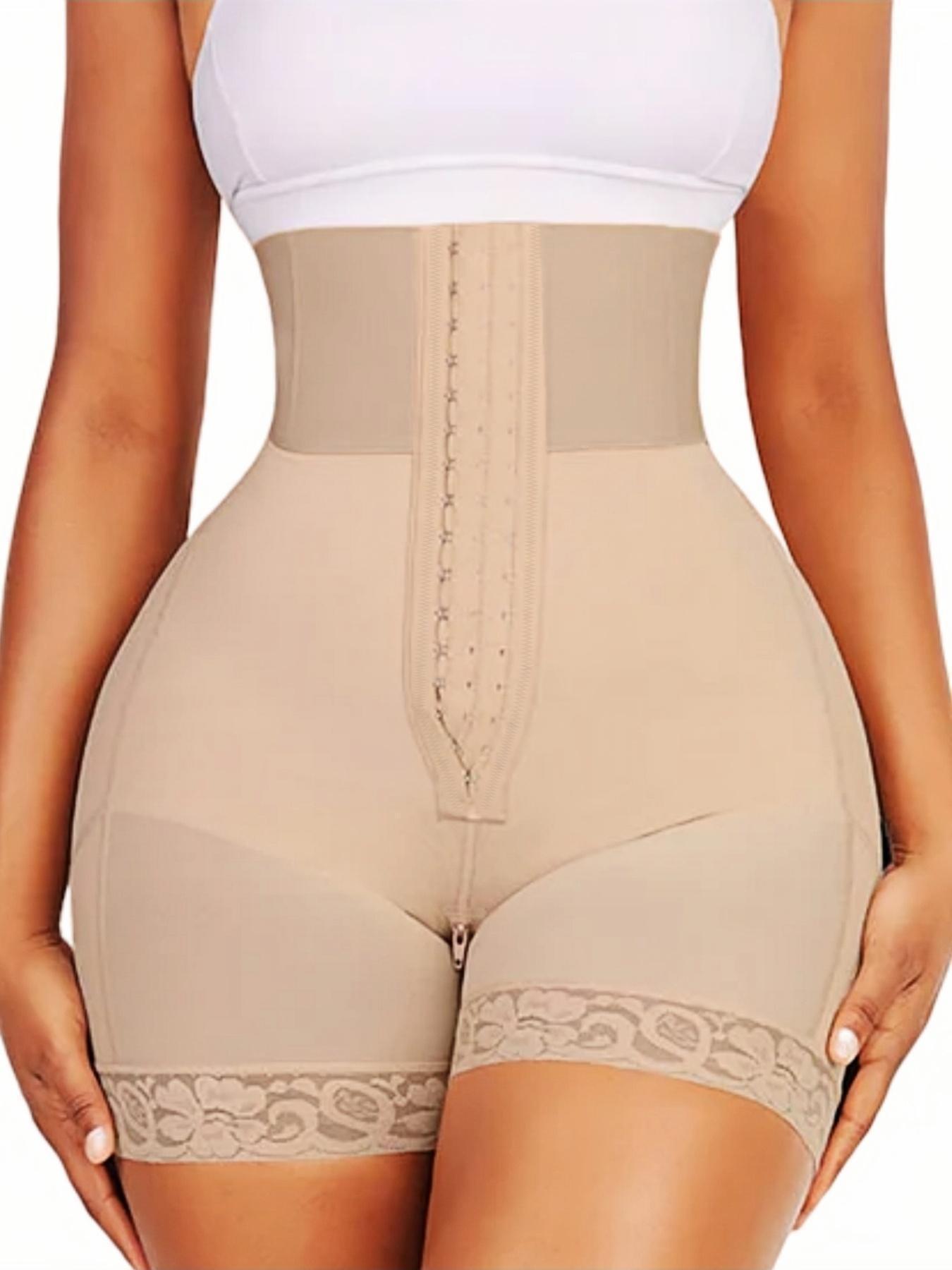 1 Count Women's Tummy Control, High Waisted Shapewear, Abdomen Shapewear, Fajas, High Waist Stretch Sculpting Shapewear Shorts, Colombian Shapewear, Front Adjustable Hook Closure Compression Shaping Panty, Idea for Yoga & Fitness