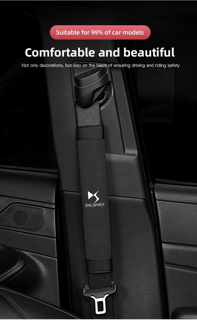 2Pcs Car Seat Belt Safety Shoulder Covers Car Accessories For DS SPIRIT DS3 DS4 DS4S DS5 5LS DS6 DS7 DS9 WILD RUBIS E-Tense DIVINEDS
