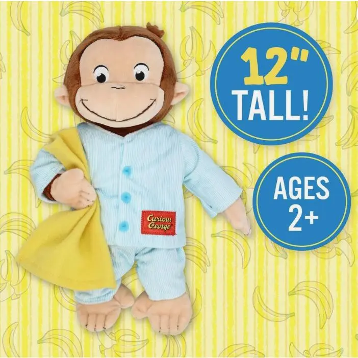 Cute Baby Curious George Monkey Plush Toys 34CM Kids Stuffed Animals Toys For Children Gifts