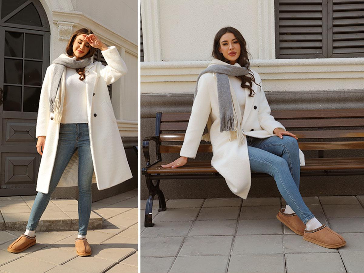 Women's Chestnut Fuzzy Cozy Short Ankle Suedette Slippers with Faux Fur Lining & Ultralight EVA Outsole for Indoor & Outdoor Use