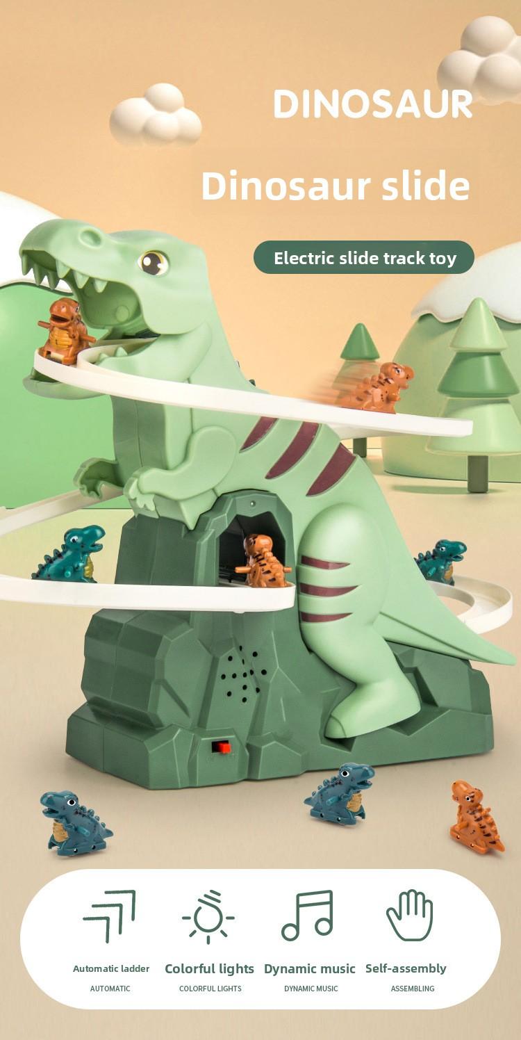 Automatic Stair-Climbing Single-Track Electric Dinosaur Assembly Track Slide Adventure Toy for Children Automatic Stair-Climbing Single-Track Electric Dinosaur Assembly Track Slide Adventure Toy for Children