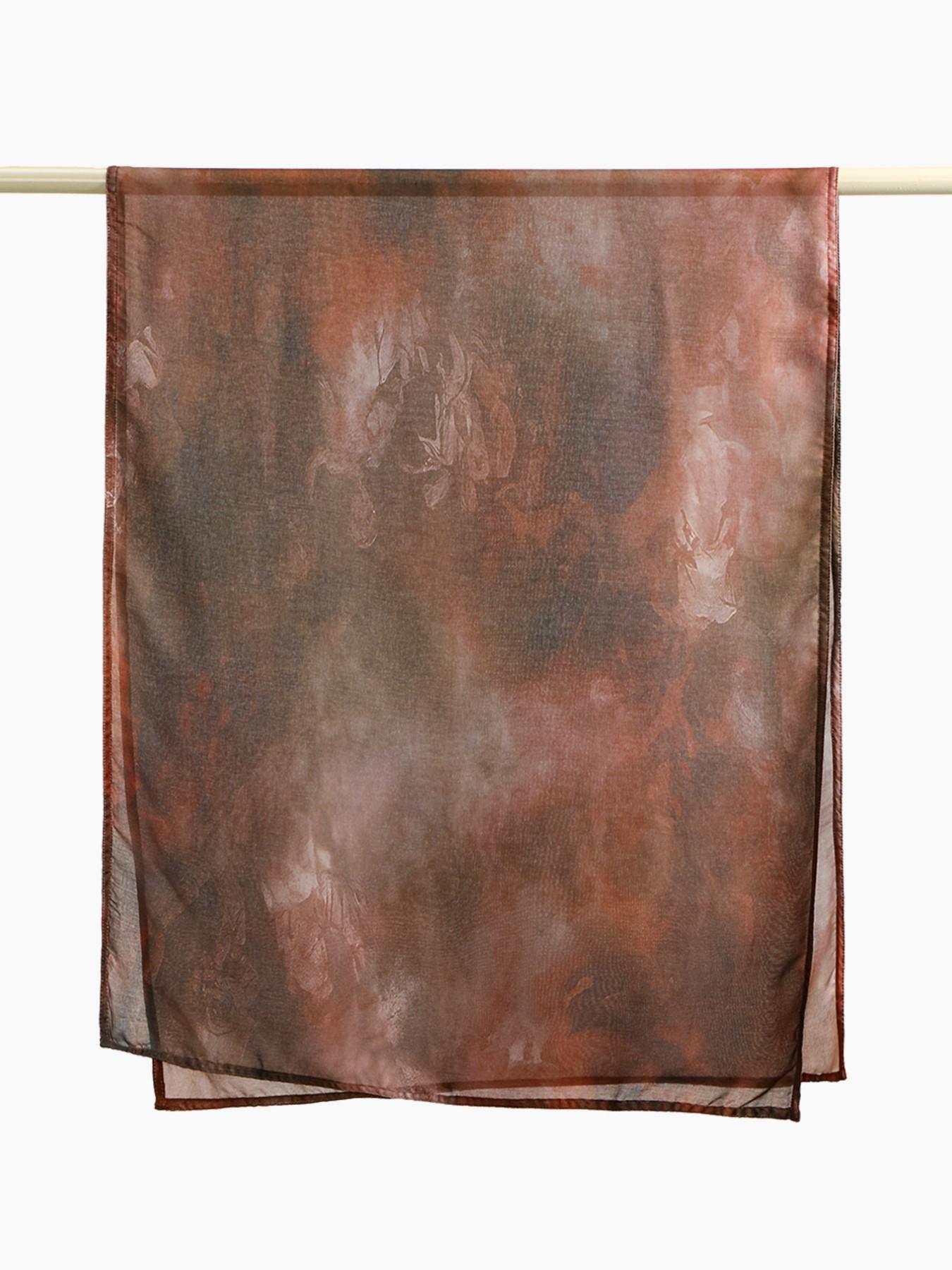 Fashion Caramel Tie-Dye Print Balik Saree Hijab Scarf, Elegant Women's Headscarf, Muslim Daily Wear, Breathable Beach Long Shawl