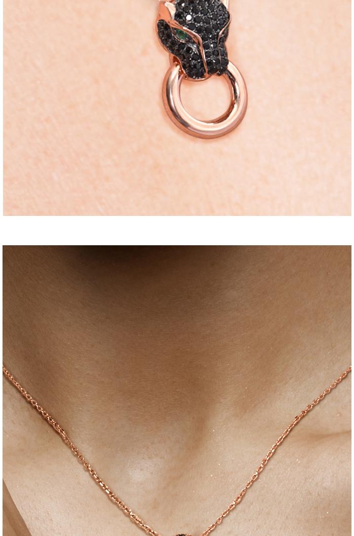 SANTUZZA 925 Silver Lab Created Green And Black Spinel Leopard Pendant Without Chain Fine Jewelry