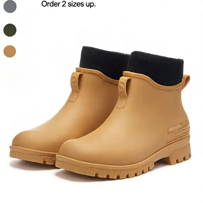 Unisex Warm Rain Boots, High Elastic Non-Slip Sole, Comfortable Slip-On Shoes for Outdoor Daily Use, Waterproof Outdoor Footwear, Casual Ankle Boots, Anti Slip Boots, Weatherproof Footwear