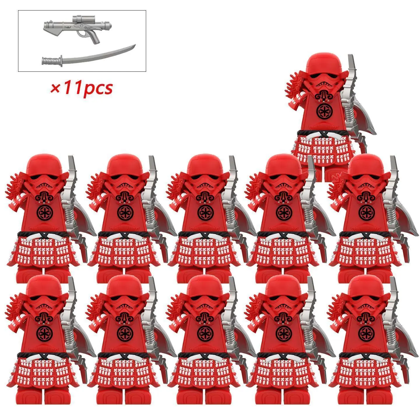 ​​Samurai Trooper Building Block Minifigure 11Pcs Safe Non-Toxic ABS, Compatible with Major Blocks, Intricate Armor Design Popular toys 2026 Hot selling toys