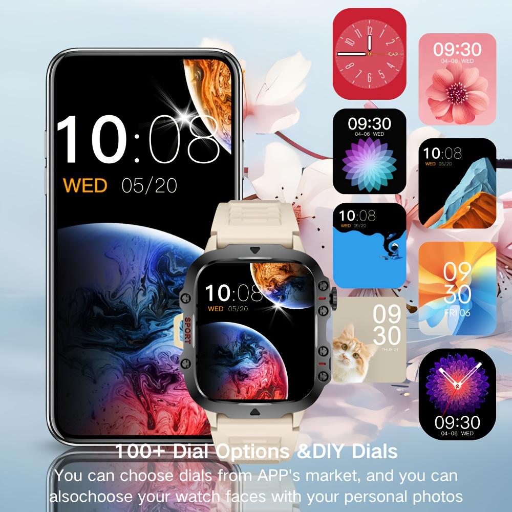 Smart Watch Wireless Calling LED Light Multiple APP Notifications Calendar Alarm Sports Modes Compatible iPhone Android Unisex Multifunctional Smartwatch