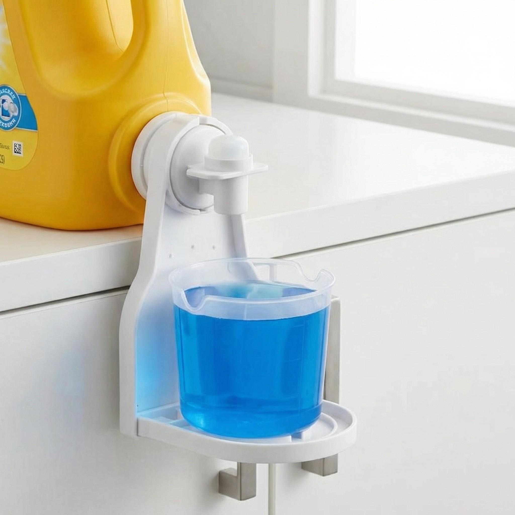 2-Piece Laundry Solution Set, Spill-Proof Liquid Detergent Cup Holder, Simplifies Cleaning Effortlessly, Ideal for Home Use
