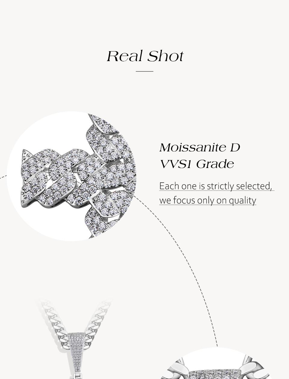 Classic Synthetic Moissanite Cross Necklace for Men Women Chain Hiphop Jewelry D VVS1 Charm Fine Jewelry N021