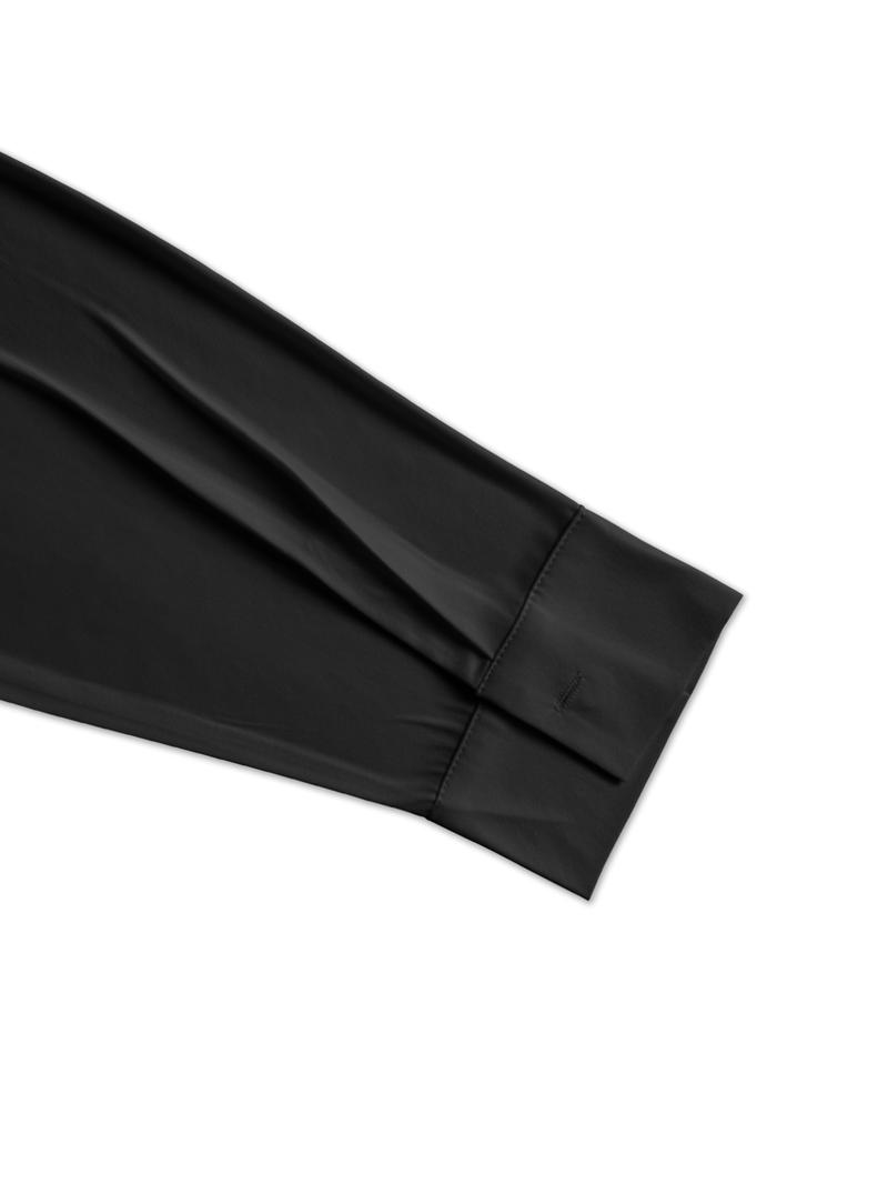 Women's casual loose V-neck long-sleeved shirt jumpsuit, elegant woven fabric, slim fit, suitable for all seasons, and can be layered flexibly.