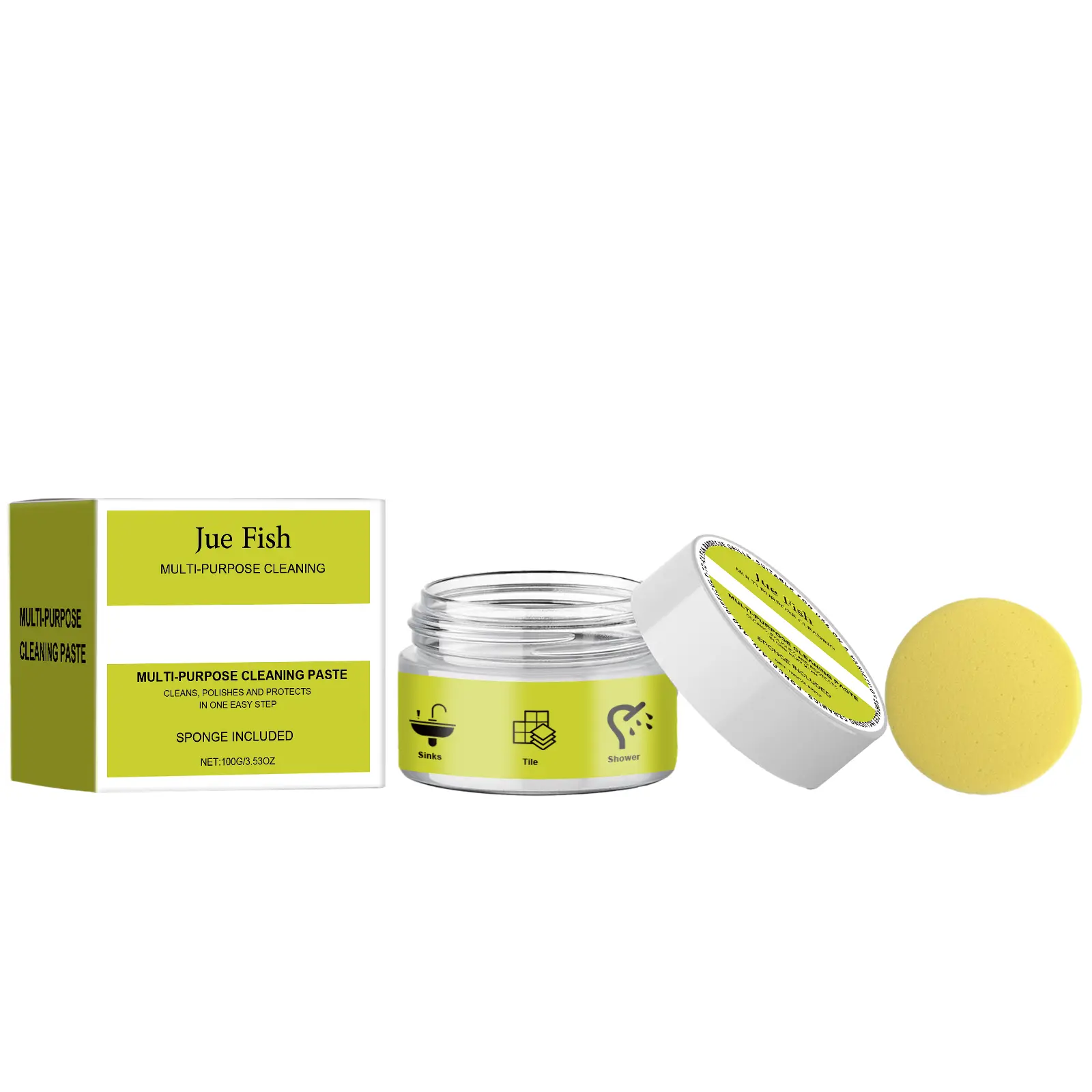 Buy 1 get 1 freeJue-Fish Multi-purpose Cleaning Paste Household Kitchen Bathroom Furniture Oil Stain Dirt Multi-functional Cleaner,Portable,Electric,Cone Roller,utensil