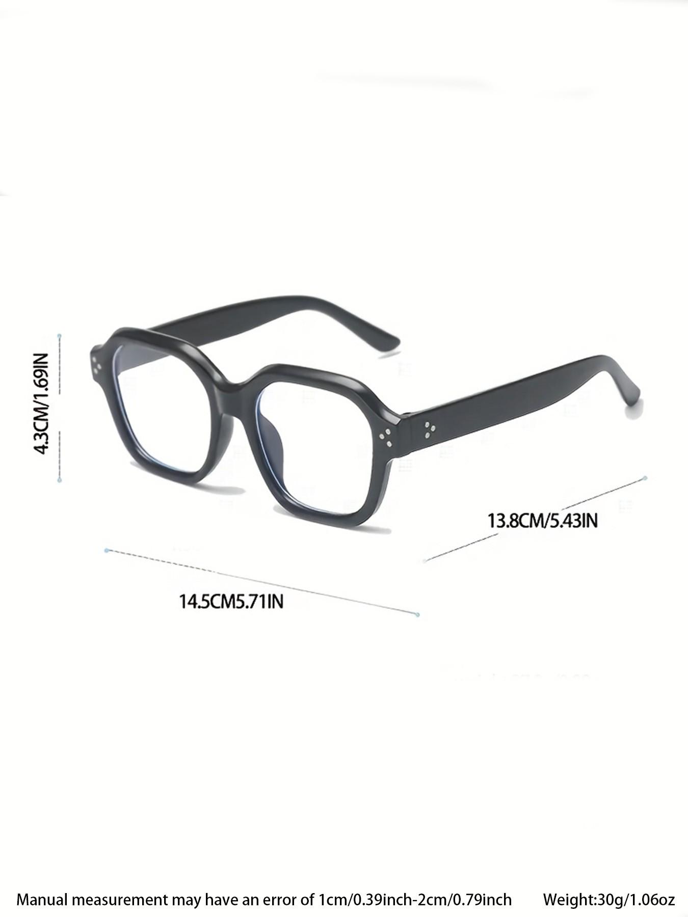 Unisex Square Frame Glasses, Blue Light Blocking Reading Glasses, Casual PC Material, All-Season Daily Use, Decorative Letters Pattern