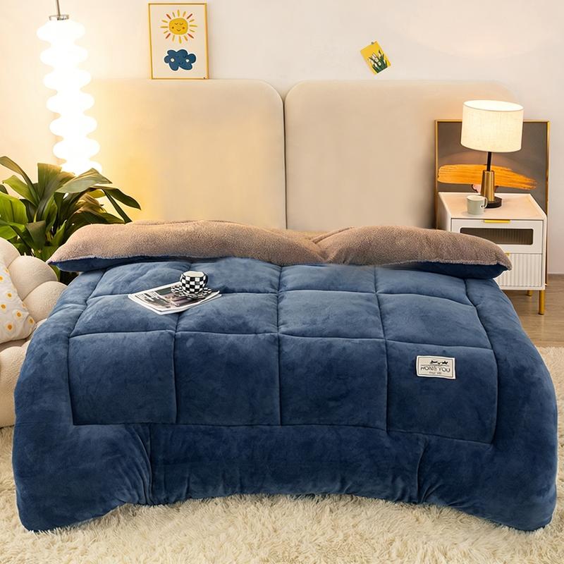 1pcs Winter Thick Solid Color Snowflake Fleece Blanket - Super soft, warm, and breathable polyester fiber, ideal for Christmas and New Year gifts, suitable for comfortable winter nights and home decoration