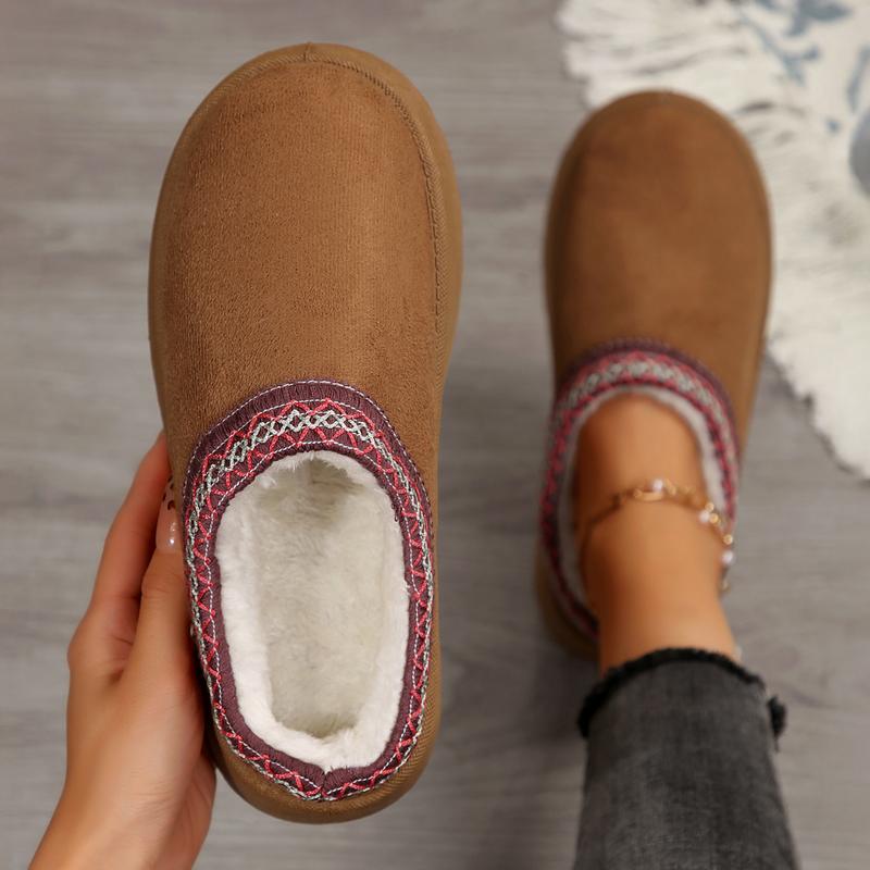 Women's Platform Slippers Suede Fuzzy Cozy Slip-on Snow Boots Winter Warm Comfy Outdoor Indoor Women's Platform Slippers Suede Fuzzy Cozy Slip-on Snow Boots Winter Warm Comfy Outdoor Indoor