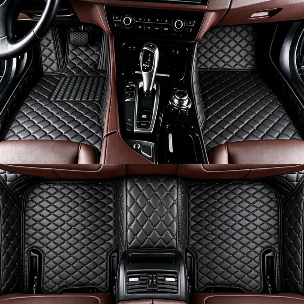 FOR Toyota Tacoma 2005–2015  Model Year PU Leather Full-Coverage Car Floor Mats, Left-Hand Drive [Exquisite Embroidery] Car Floor Mats, All-Weather Use, Modern Car Accessories, Car Floor Liners, Car Accessories