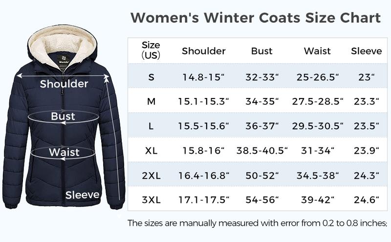 Women's Quilted Winter Coats Hooded Warm Puffer Jacket with Fleece Hood Womenswear Tops  Lady Underwear Lady