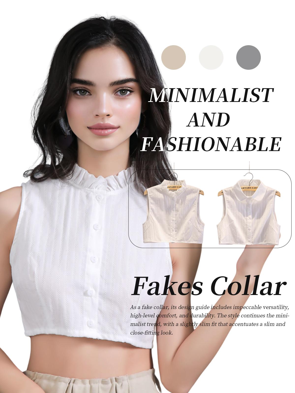 Ladies' Decorative Fakes Collar - Pure Cotton White Lace Stand-Up Collar - Available in M, L, XL & 2XL - Suitable for Coats and Occasions