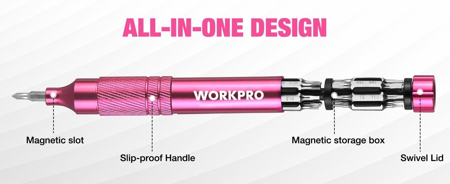 #SpringGlowUp WORKPRO 24-in-1 Precision Screwdriver Sets, Pen Style Manual Screwdriver, 24 counts Tough S2 Steel Small Screwdriver Bits, Ideal for Eyeglass, Watch, Laptop, Phone, Jewelry and Electronic, Pink #SpringGlowUp WORKPRO 24-in-1 Precision Screwdriver Sets, Pen Style Manual Screwdriver, 24 counts Tough S2 Steel Small Screwdriver Bits, Ideal for Eyeglass, Watch, Laptop, Phone, Jewelry and Electronic, Pink