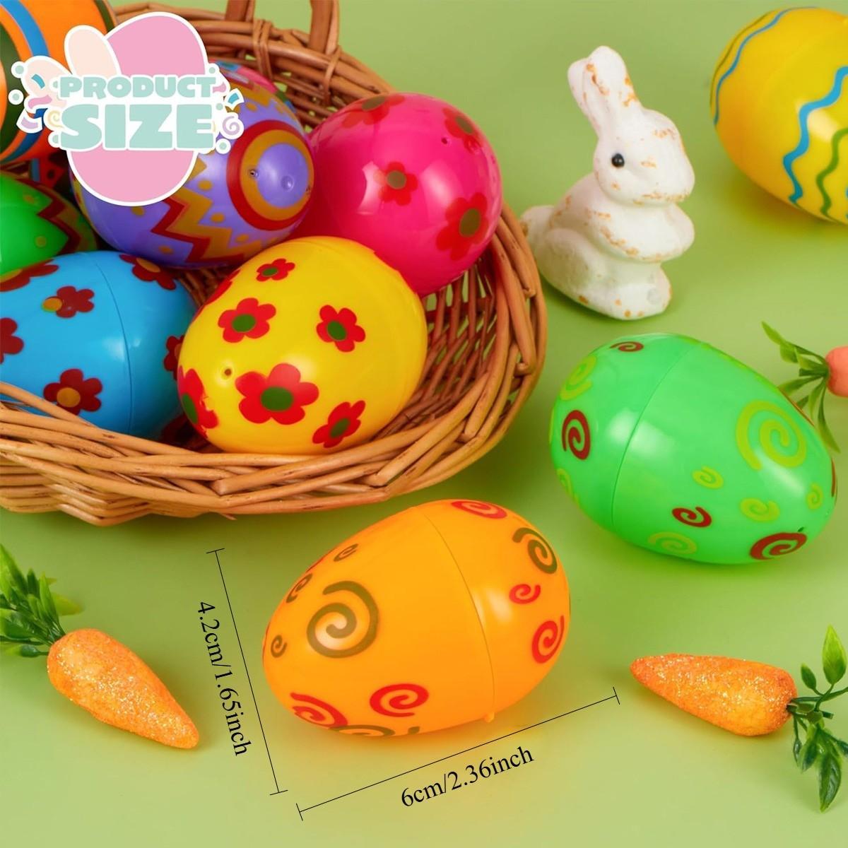 20pcs Plastic Easter Eggs Assorted Printed Fillable EmptyEggs Bulks, Bright Colorful for Easter Theme Party EasterBasket Stuffers Fillers Surprise Eggs ,Great to fill them withsurprise toys or gifts as Easter Party Favor