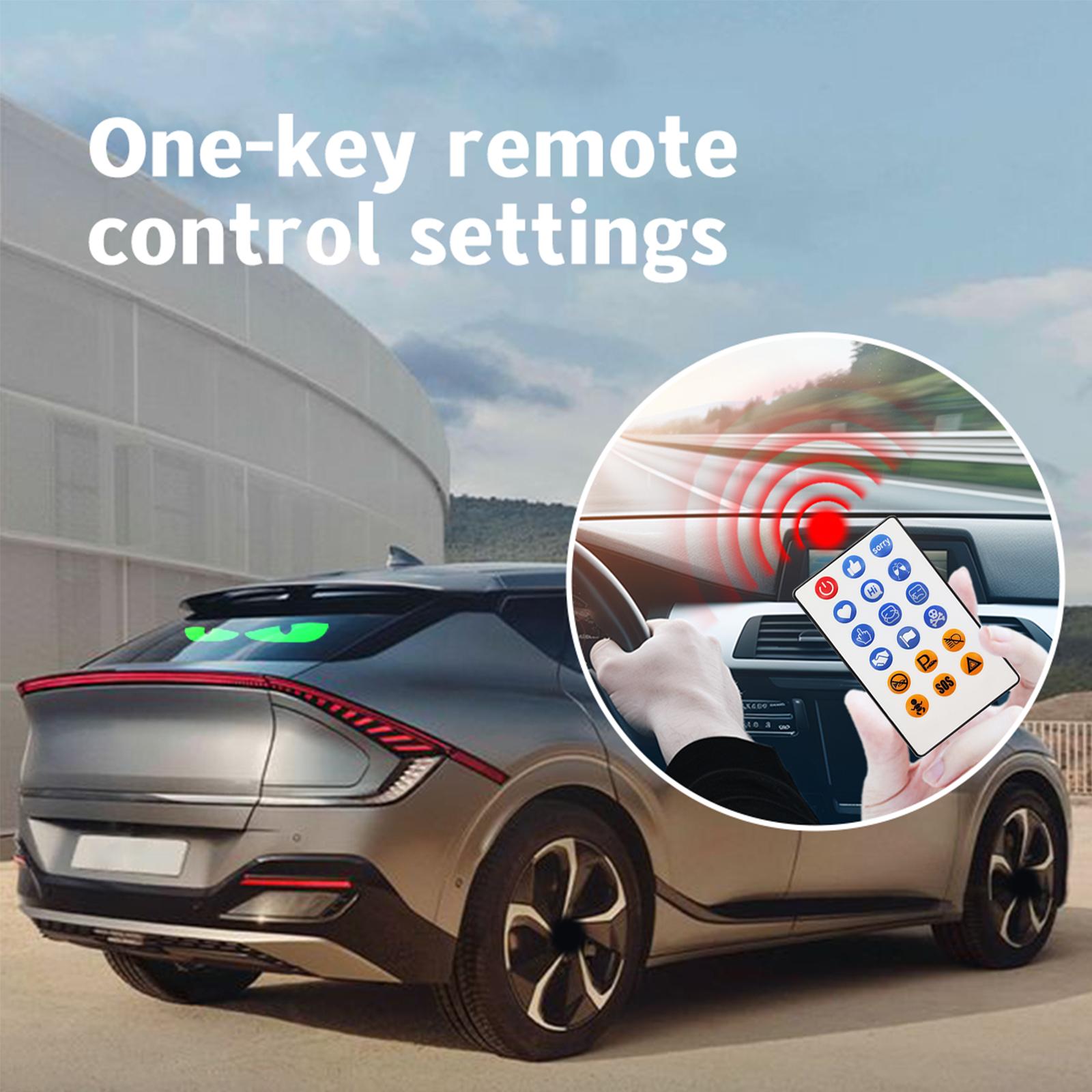 Programmable LED Car Windshield Display, APP & Voice Control, Customizable Devil Eye Animation Panel for Trucks, Cars & Vehicles, Car Ornament