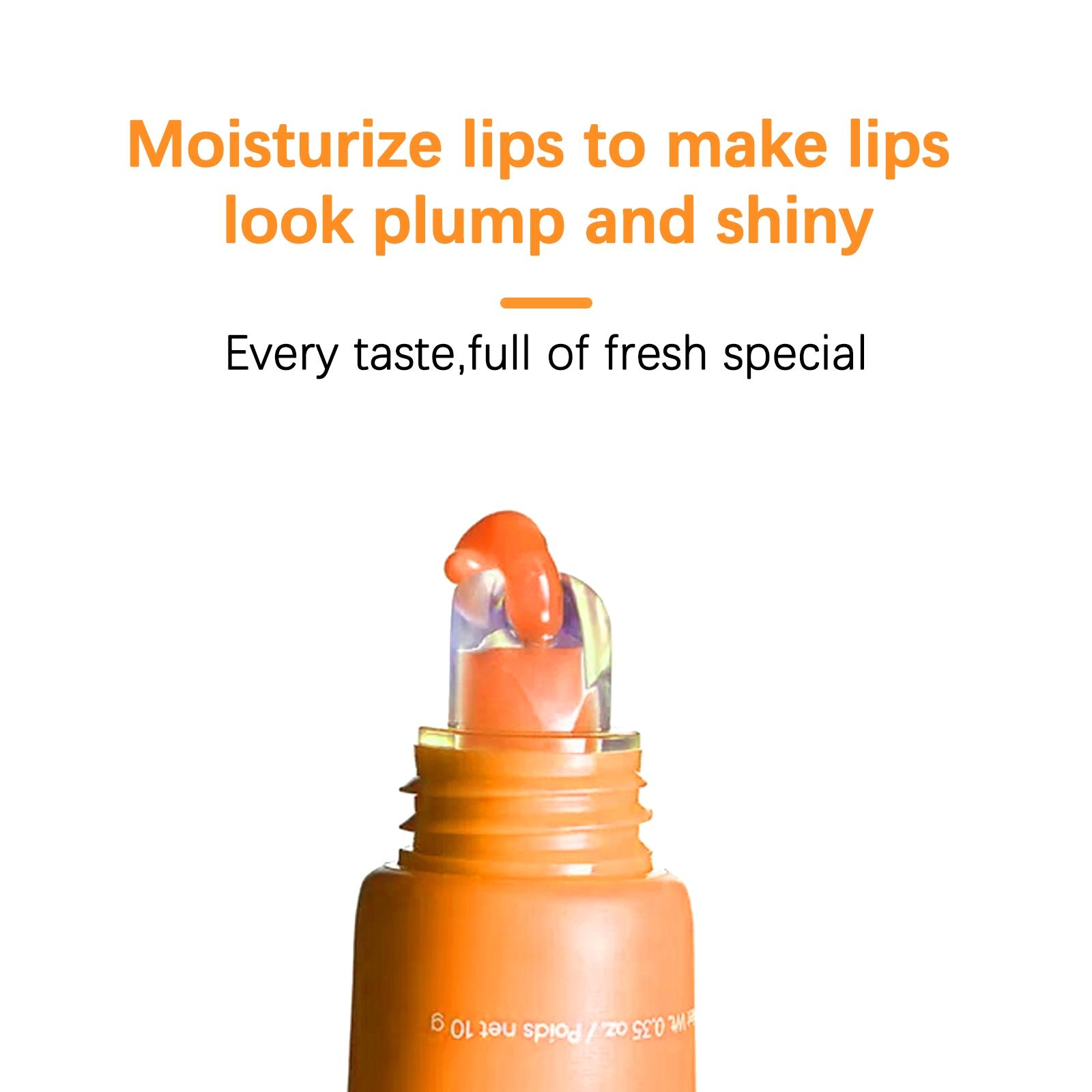 Fruits Vegetables Flavor Moisturizing Lip Gloss, 1 Count/4 Counts Long Lasting Tinted Hydrating Lipgloss, Hydrate Plumping Lip Oil for Dry and Cracked Lips