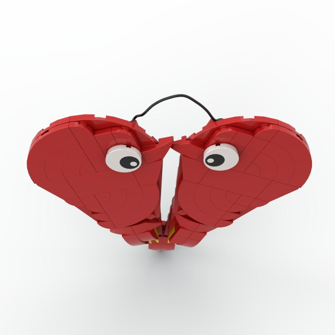 MOC 113PCS Pair of Red Birds Building Blocks Set, Durable ABS Plastic Bricks Toy, Love Couple Face to Face Meaning, Friendship Back to Back Meaning, DIY Easy Assemble Buildable Bird Figure Model, Desk Display Collectible Ornament