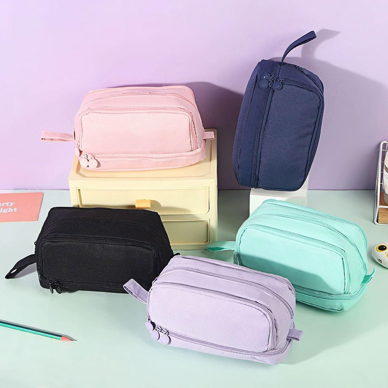 Large Capacity Pencil Case, Aesthetic Pen Bag, Oversized Zipper Pouch for Teen Girls and Adults, Fashion School Supplies