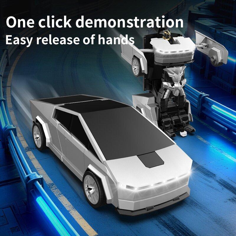 Cool Remote Control Transformable Car, Tesla Model S Replica, One Button Transformation, Rechargeable Battery, Gift Box Included