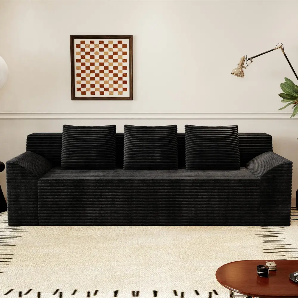 71-Inch Corduroy Loveseat Sofa, Deep-Seat Comfy Couch, No Assembly Required, Ready-to-Use for Living Room, Bedroom & Apartment