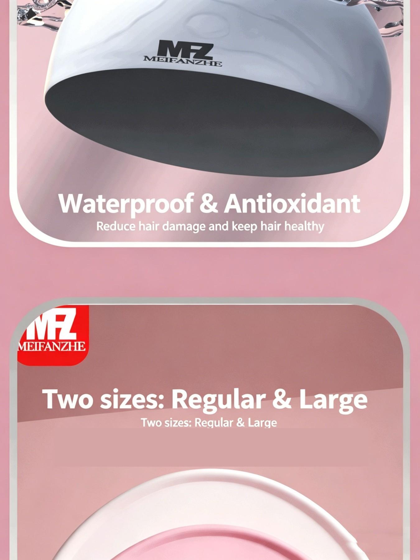 Adult Waterproof Silicone Swim Cap, Unisex Ear Protection, Non-Pressing Headband, Anti-Slip Long Hair, Solid Color Swimming Hat