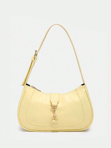 Solid color women's crossbody bag, exquisite and personalized buckle design, lightweight and simple women's shoulder bag, versatile and stylish, suitable for commuting, shopping, dating, parties, outings and other occasions, Handbag Shoulder Bag