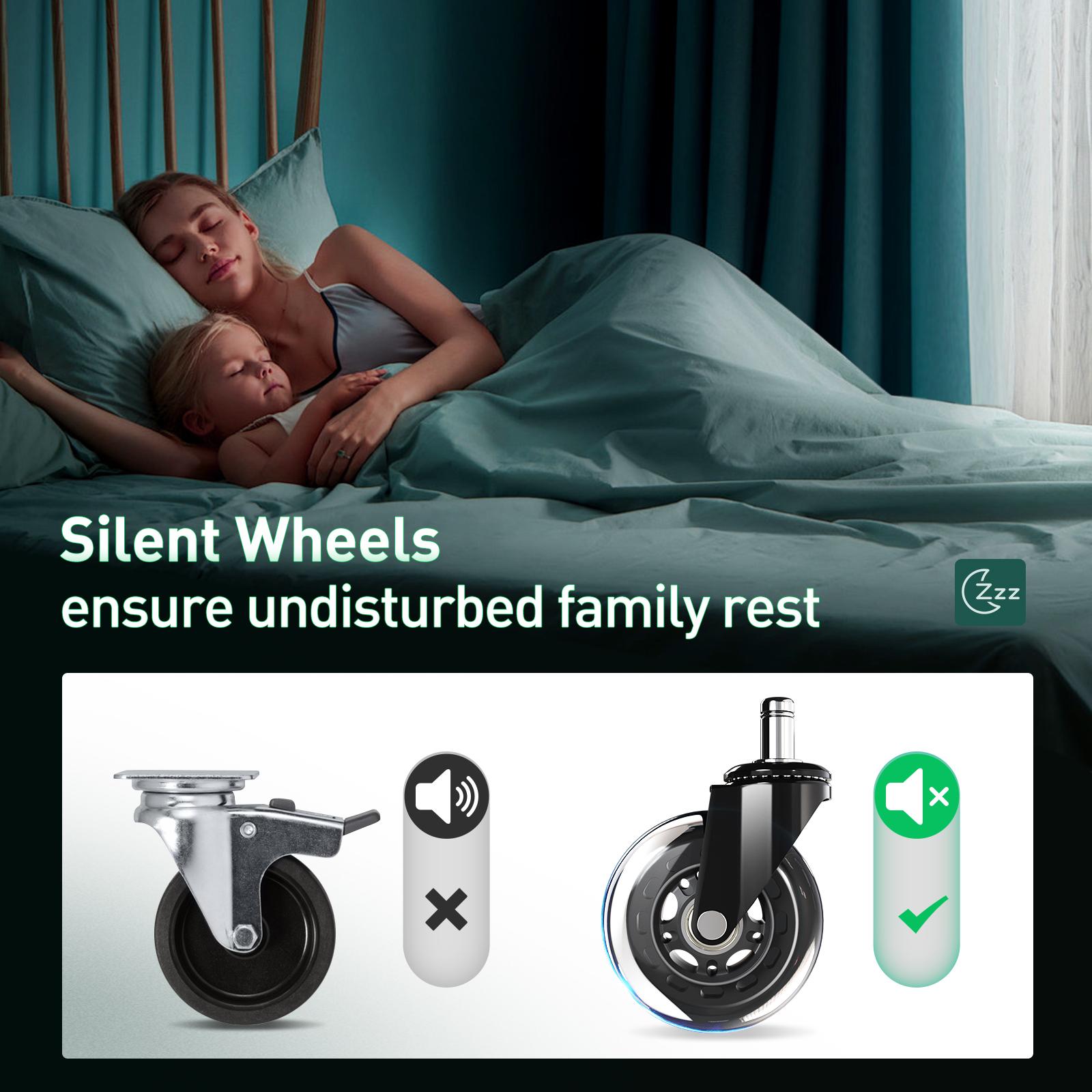 GTPLAYER Office Chair Wheels Set of 5 3Inch Casters for Hardwood Floors and Carpet,150 Lbs Load Capacity, Universal Fit for Most Chairs Heavy Duty Parts