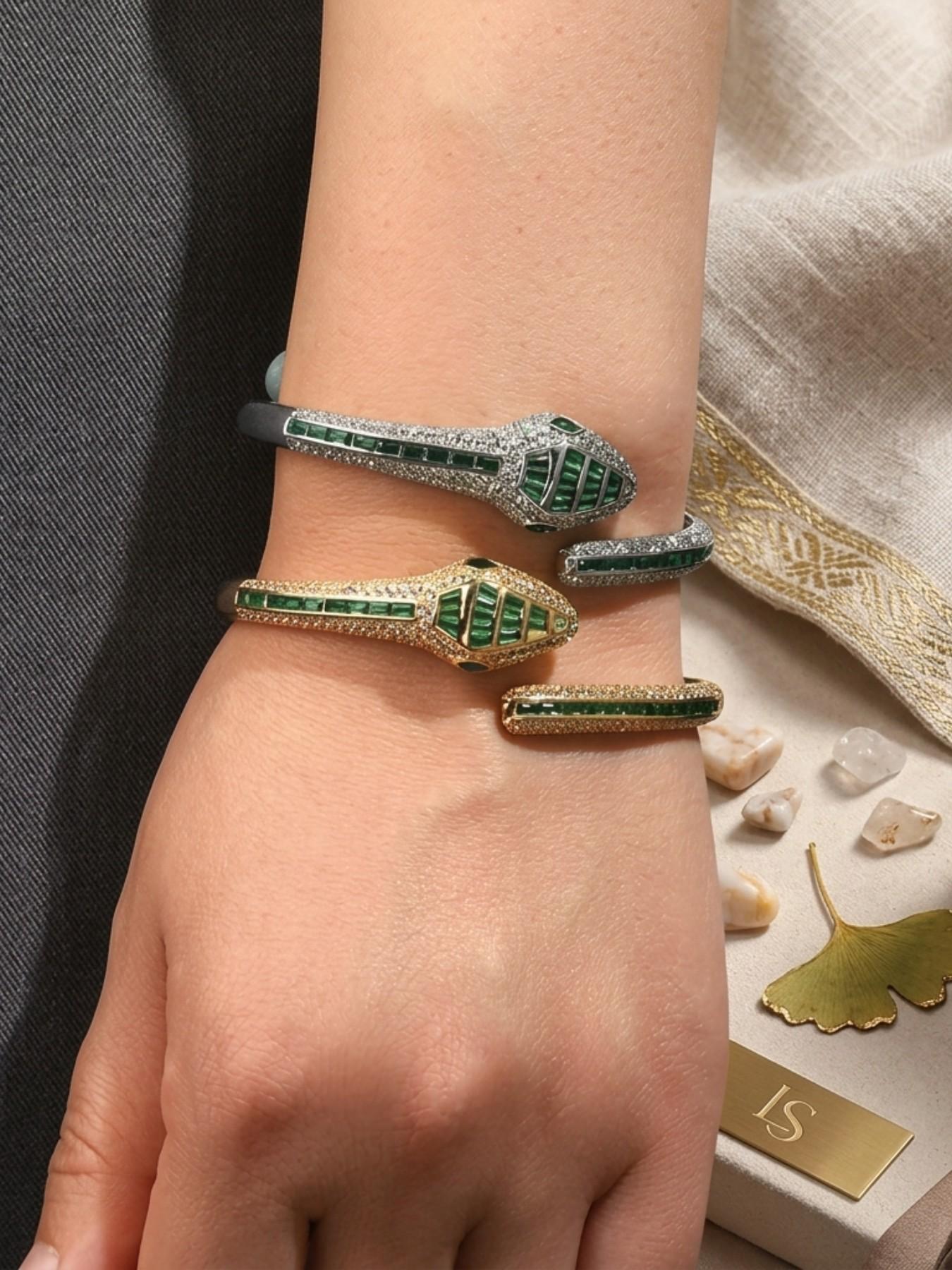 Fashion Snake Wrap Bracelet with Eye and Crystal, Perfect for Parties and Weddings, Elegant Jewelry Gift Idea