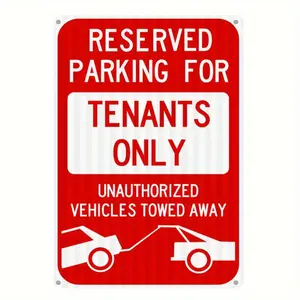 Vintage Aluminum Plaque Wall Art RESERVED PARKING FOR TENANTS ONLY Home Garage Decor Waterproof Dustproof Modern Metal Sign