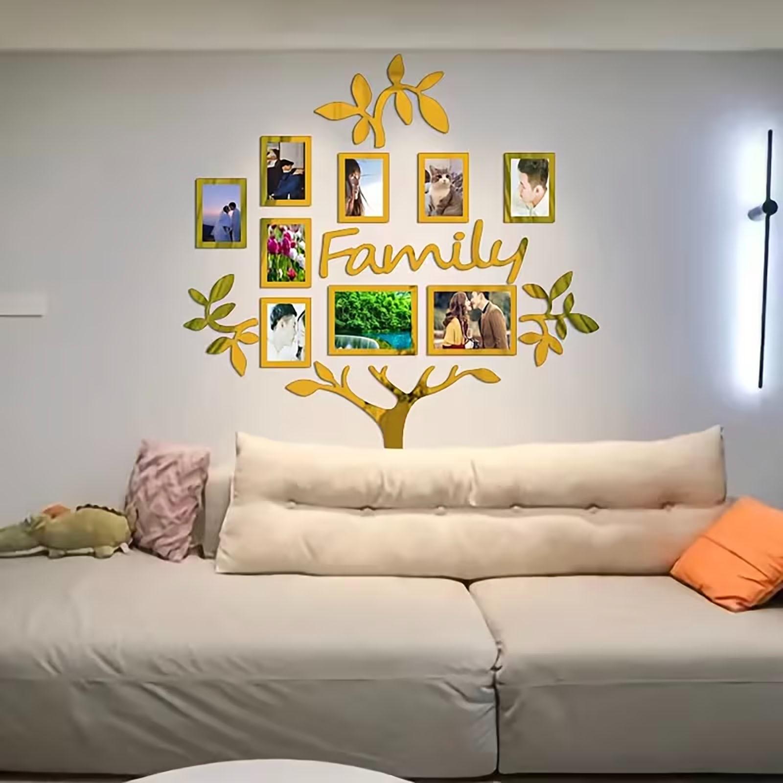 3D Acrylic Photo Frame Wall Decor, 1 Set DIY Photo Collage Gallery Wall Sticker, Wall Decor for Home Office Wedding School, Ornaments