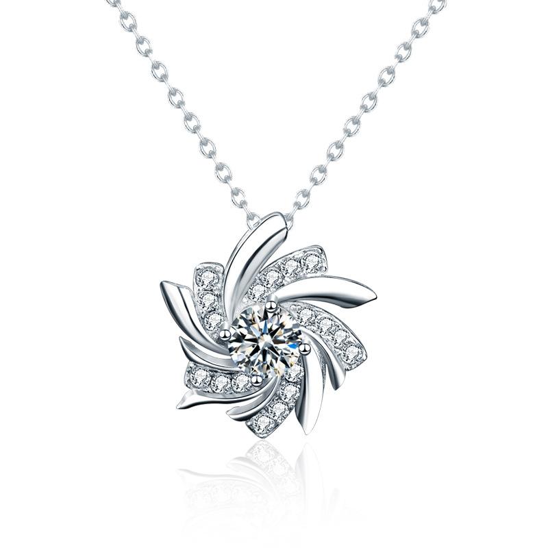 [ASM-NC126] Windmill necklace female S925 sterling silver pendant fashion luxury new design moissanite necklace