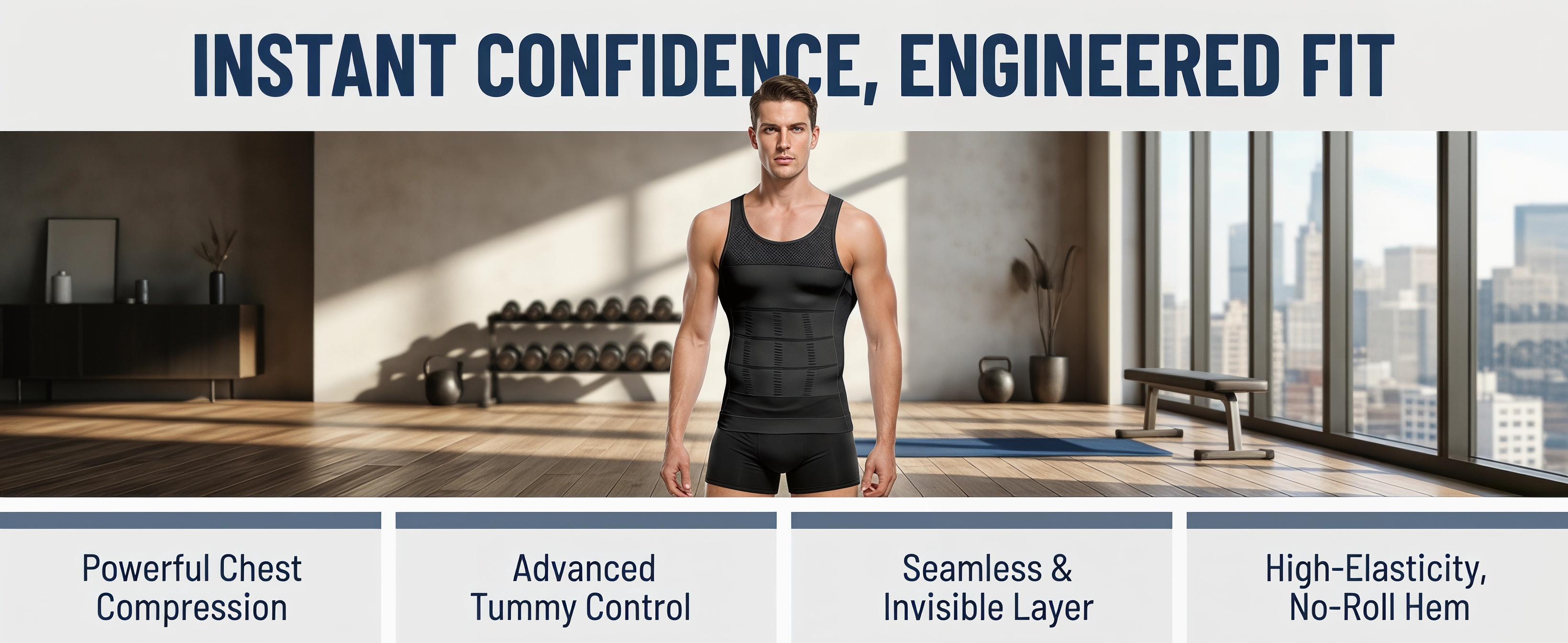 Men BodyShaper Vest Gynecomastia Compression Shirts Tummy Control Shapewear Moobs Undershirt Body Shaper