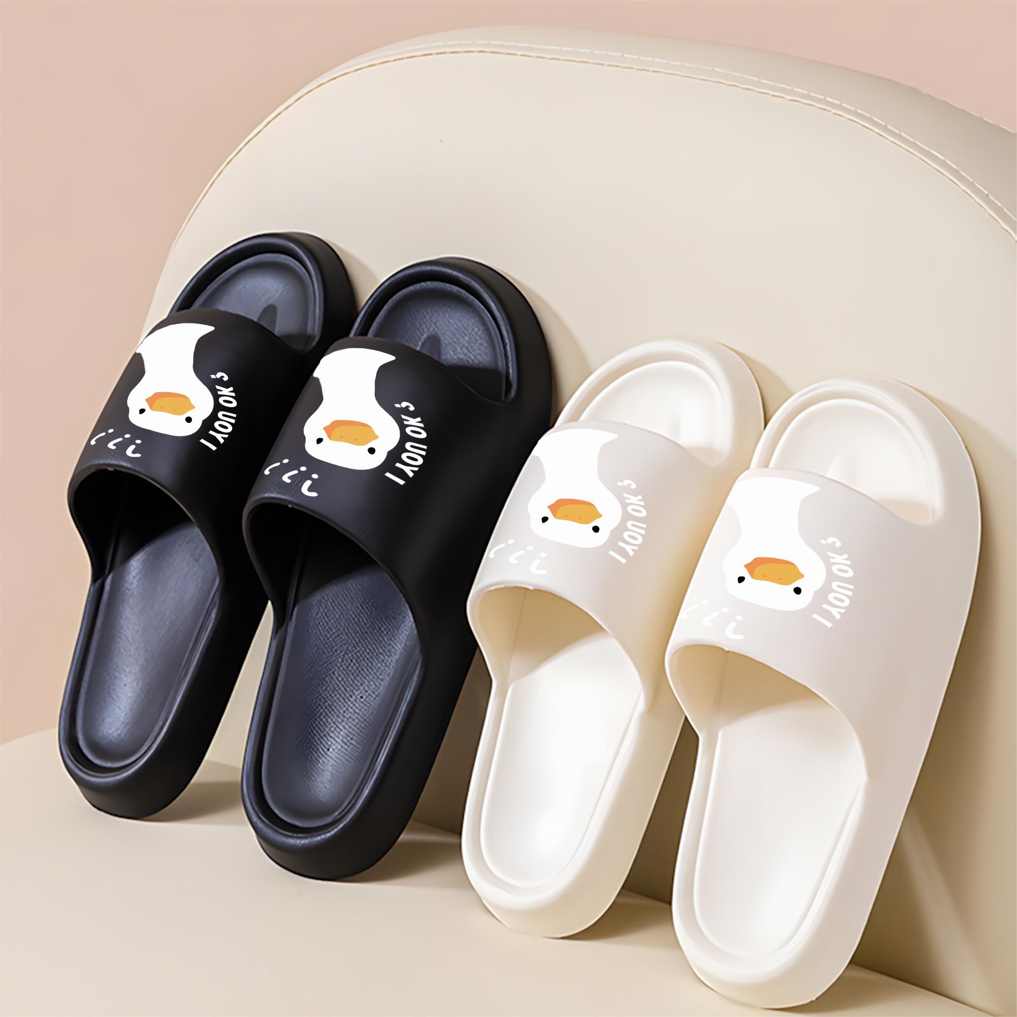 Cute Duck Face Slippers for Women Men Cartoon Animal Indoor Home Non-slip Soft Sole Comfy Warm Plush House Slippers Funny Novelty Winter Bedroom Shoes Gift for Adults Teens