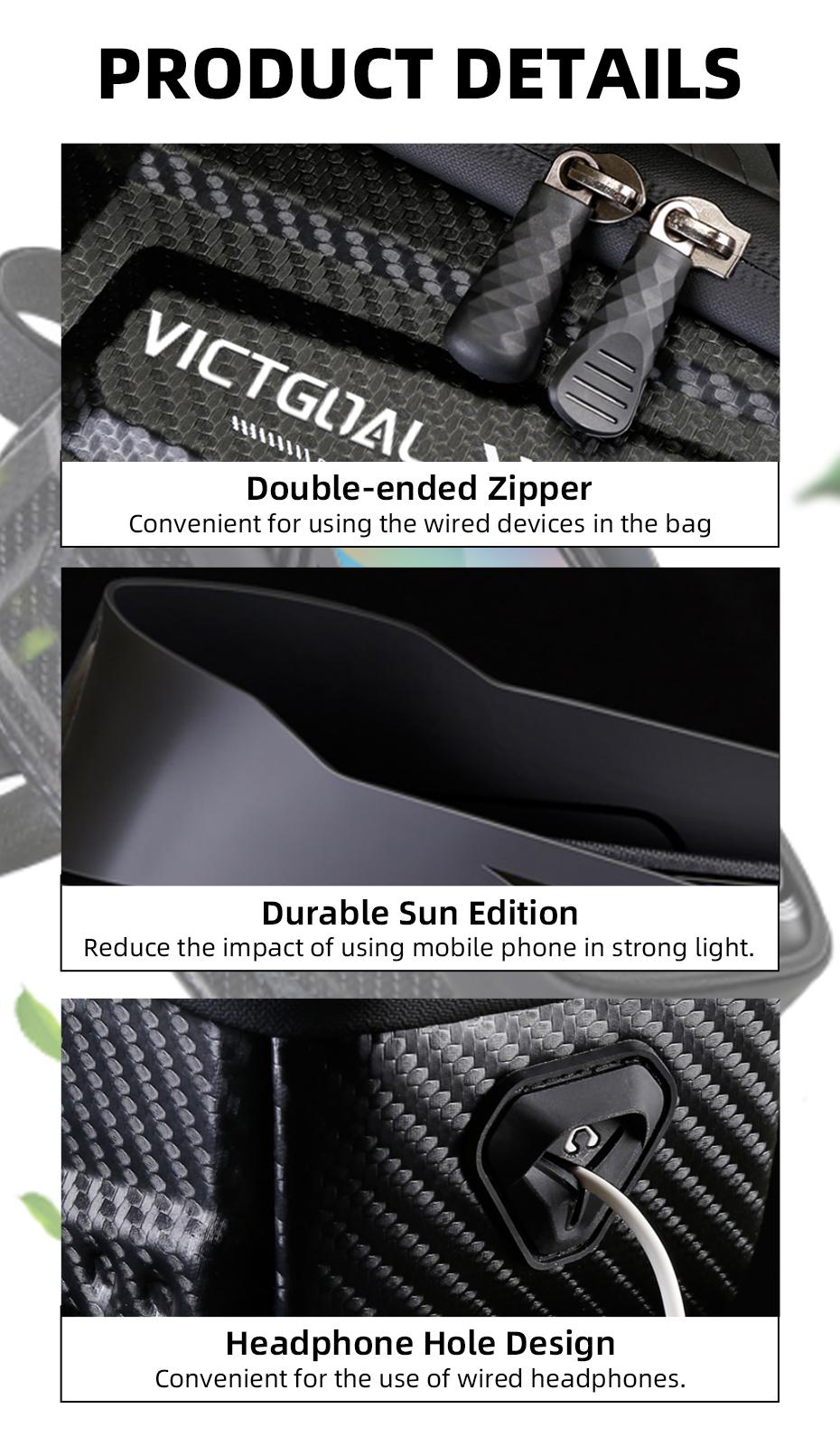 Bicycle Top Tube Frame Bag, Waterproof Bike Phone Holder 6.8″ Touchscreen Phone Storage Bag, Large Capacity Cycling Accessories for MTB Road Bike