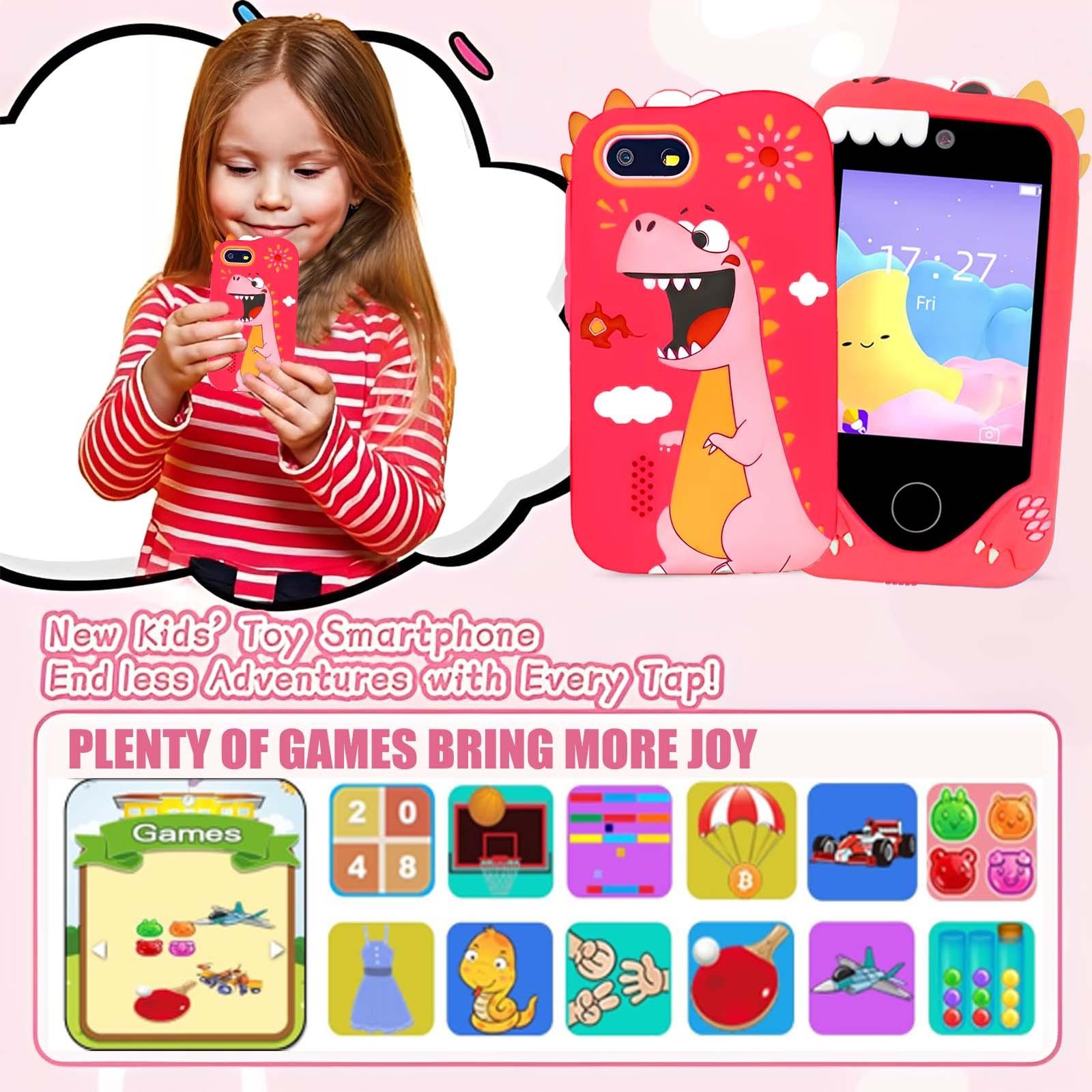 Kids Smart Phone Dual Camera Toy With 2.8 Inch HD Touch Screen Music Player And Learning Games Perfect Birthday Gift For Children