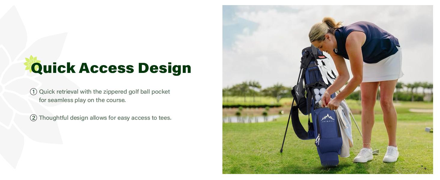 UNIHIMAL Par 3 Golf Lightweight Stand Carry Bag PRO with Dual Shoulder Straps –Pitch n Putt Golf Bag Easy to Carry and Durable for The Driving Range, and Executive Courses – 31.5 inches Tall