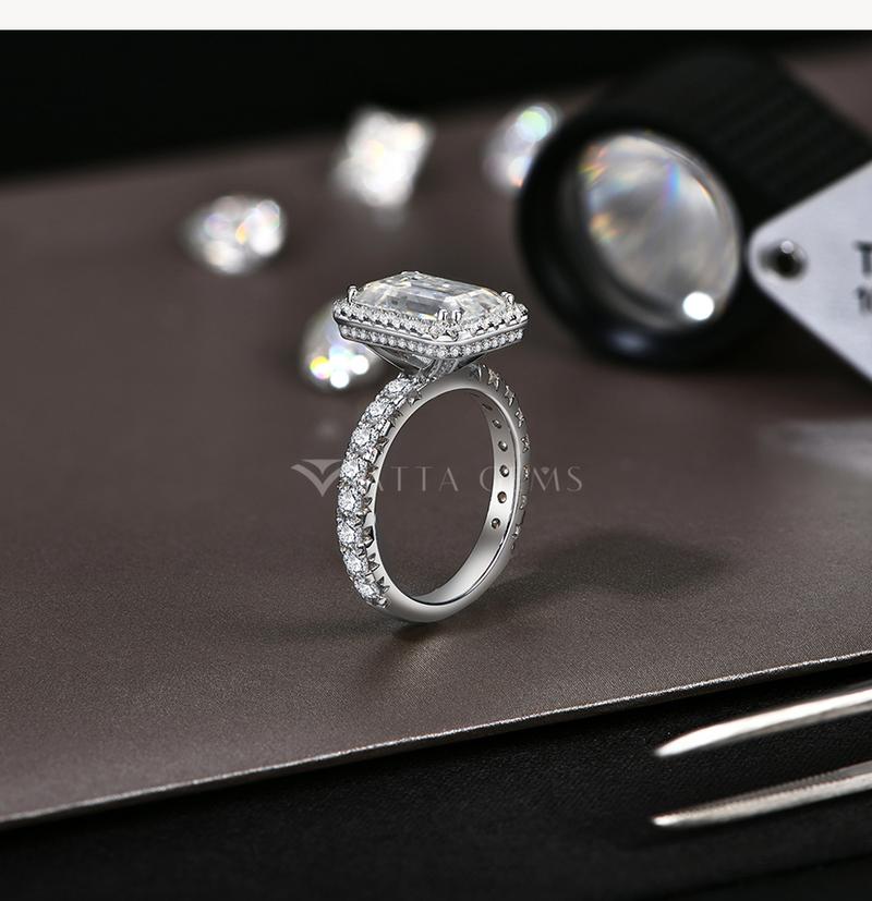 12*8mm D VVS1 Color Synthetic Moissanite Ring for Women Engagement Wedding Party Fine Jewelry Gift R176