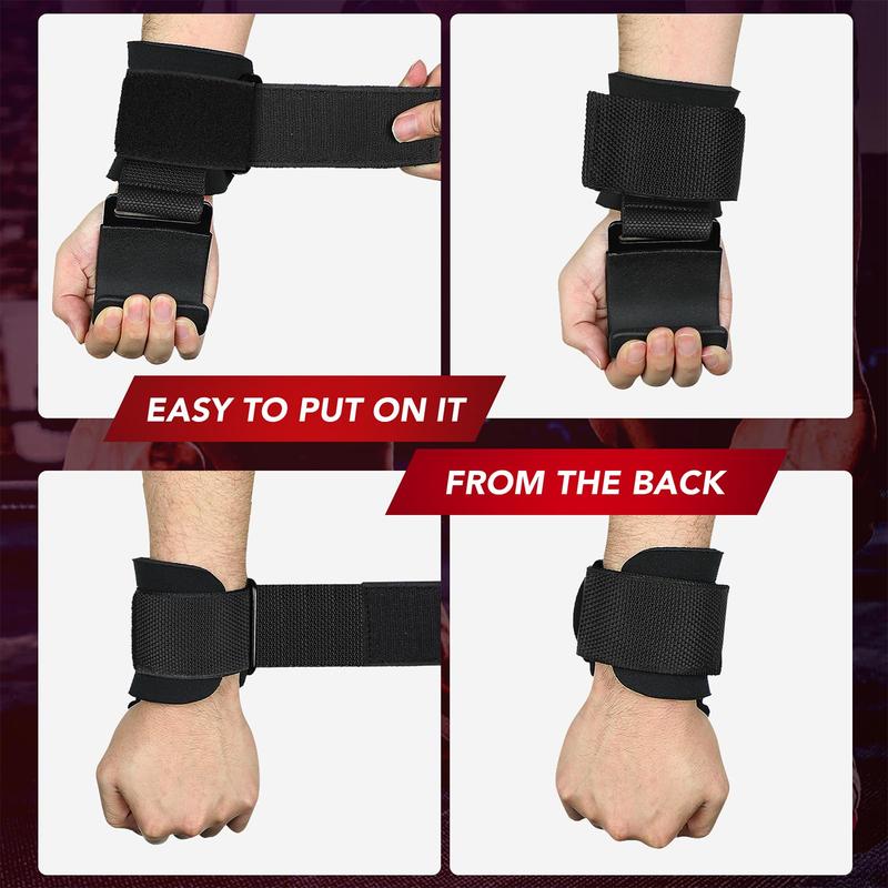Heavy‑Duty Weight Lifting Hooks & Wrist Straps – Grip Support for Deadlifts, Pull‑Ups, Shrugs – Gym Essential for Men & Women