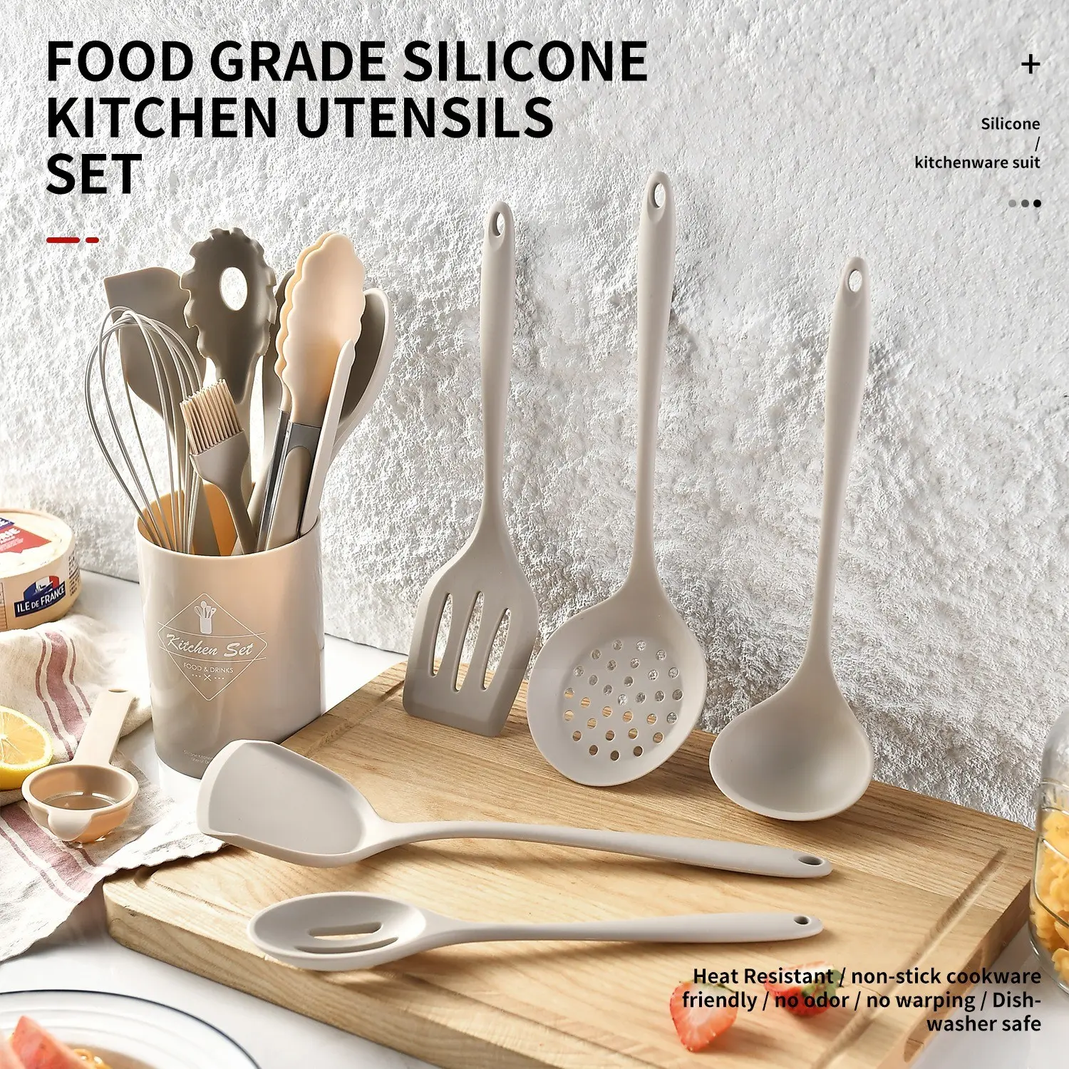 12/15 Piece Silicone Cooking Utensils Set, High Heat Resistant 446°f, Non-Stick Kitchen Tools, Dishwasher Safe, Includes Spatula, Tongs, Spoon