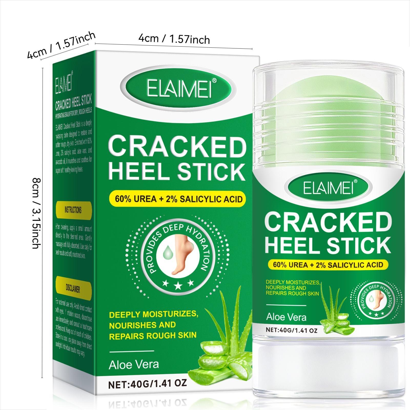 ELAIMEI Aloe Vera Skin Care Stick, containing ingredients such as urea and salicylic acid, softens rough skin, quickly moisturizes dry areas, soothes dryness, and provides long-lasting hydration.