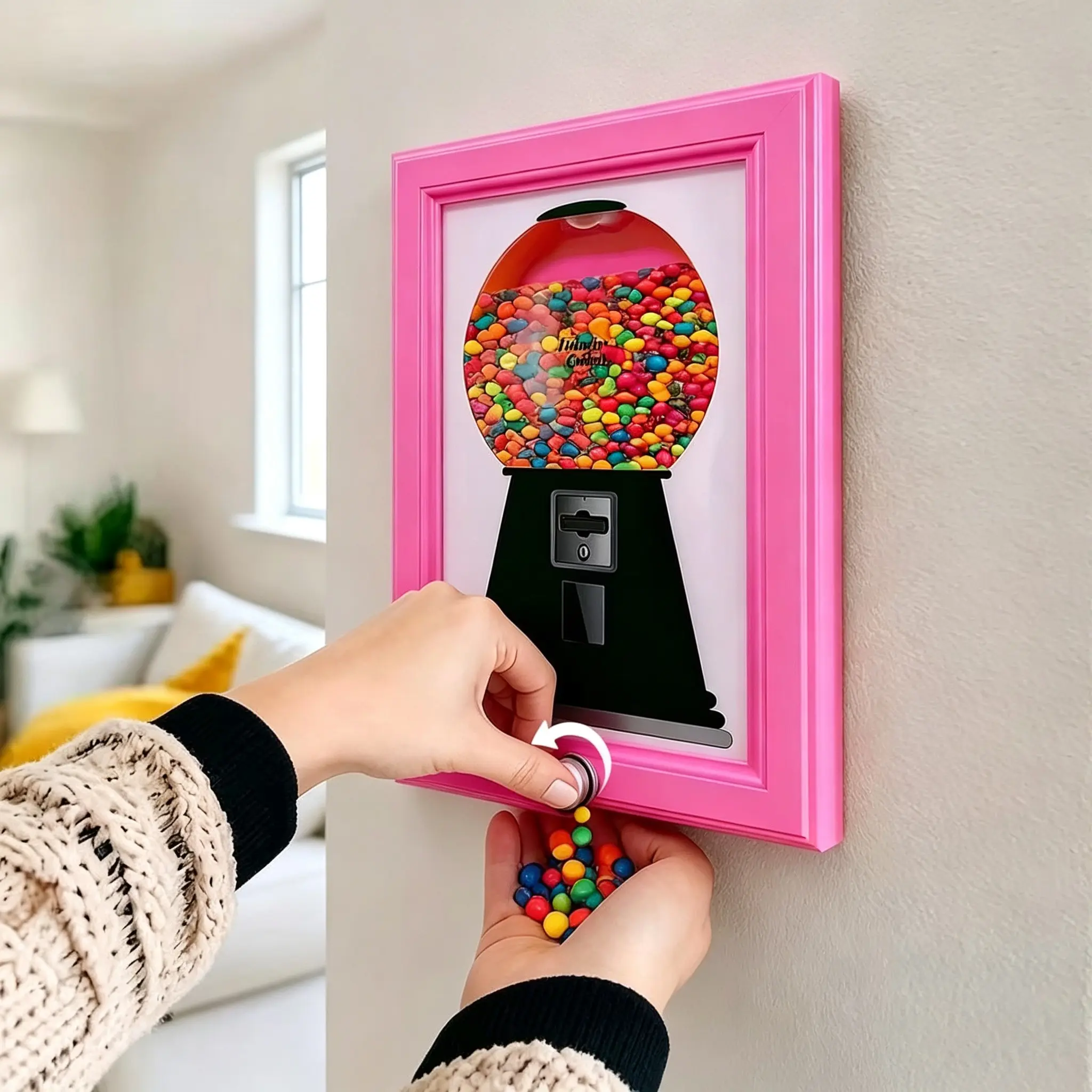 Candy Dispenser, Perfect Birthday Gift Candy Distribution Frame, A Square Frame Designed To Hang On The Wall, Equipped With Candy Distribution Function, Easy To Obtain Candy, Multi Functional Photo Frame, Multifunctional Frame, Home Decoration